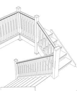 Half Landing with chamfered spindles