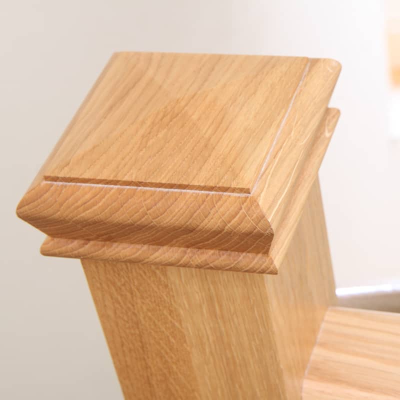 Pyramid oak newel cap from Abbott-Wade Staircases www.abbottwade.co.uk/