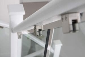 Square brushed steel & white med