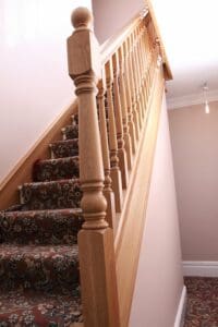 beautiful turned oak newel posts and spindles