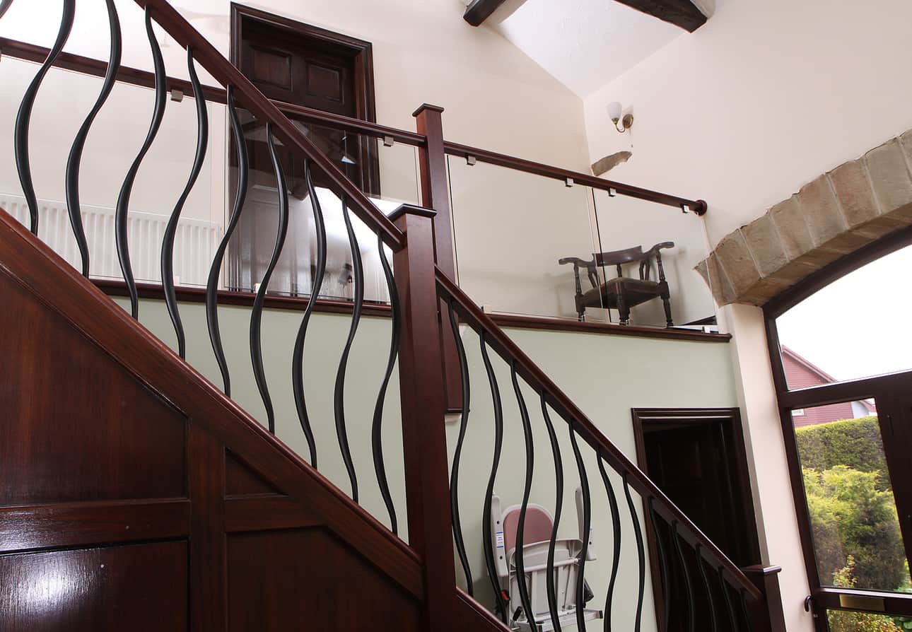 mahogany colour staircase