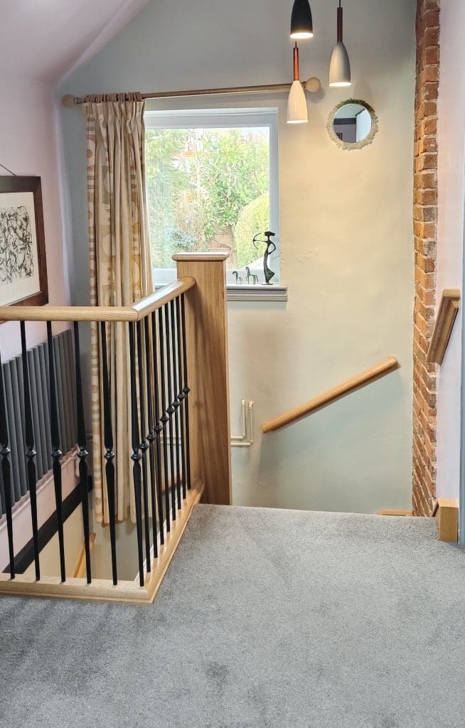 Abbott-Wade wrought iron and oak staircase renovation in Halesowen