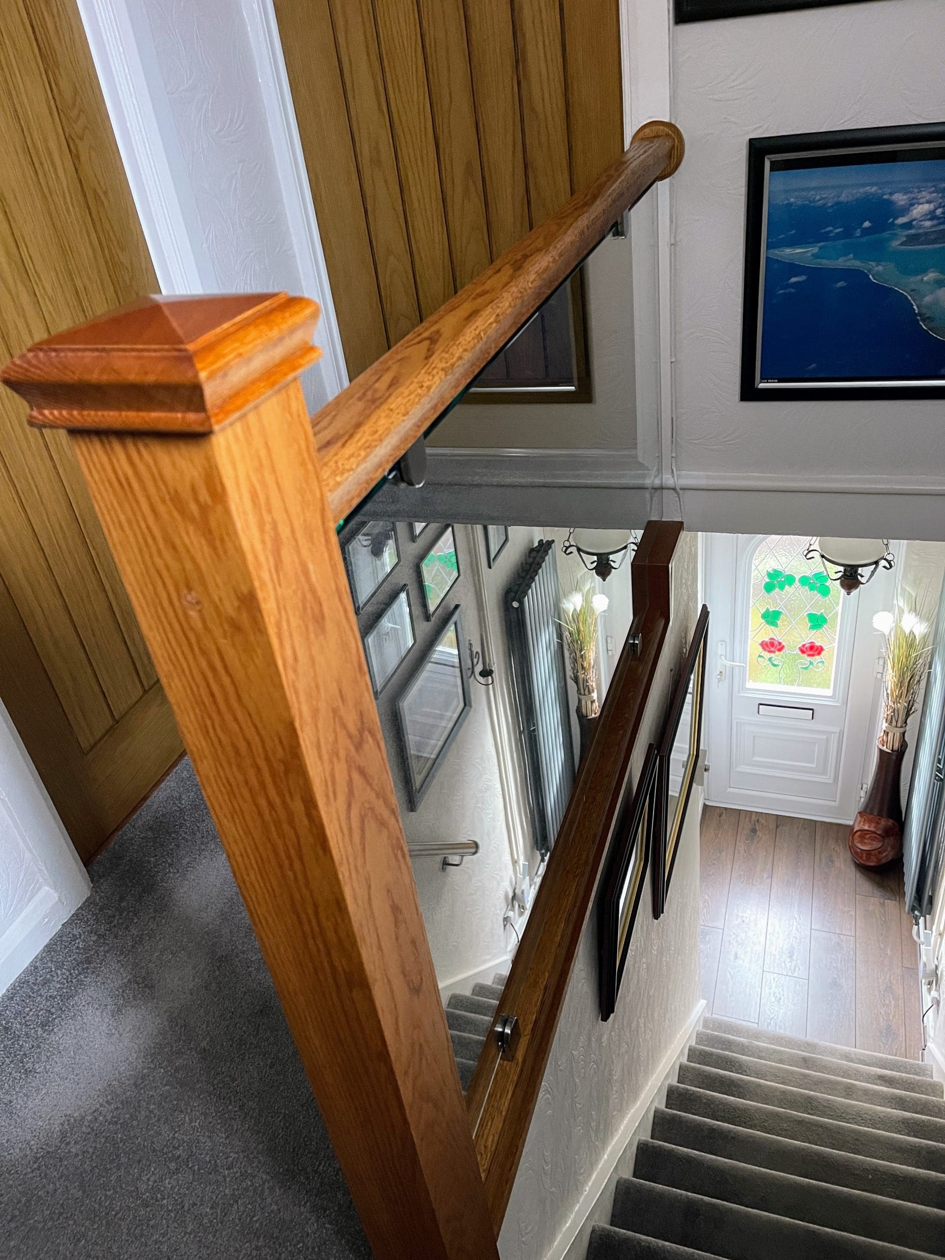 stained oak & glass staircase renovation in Taunton devon