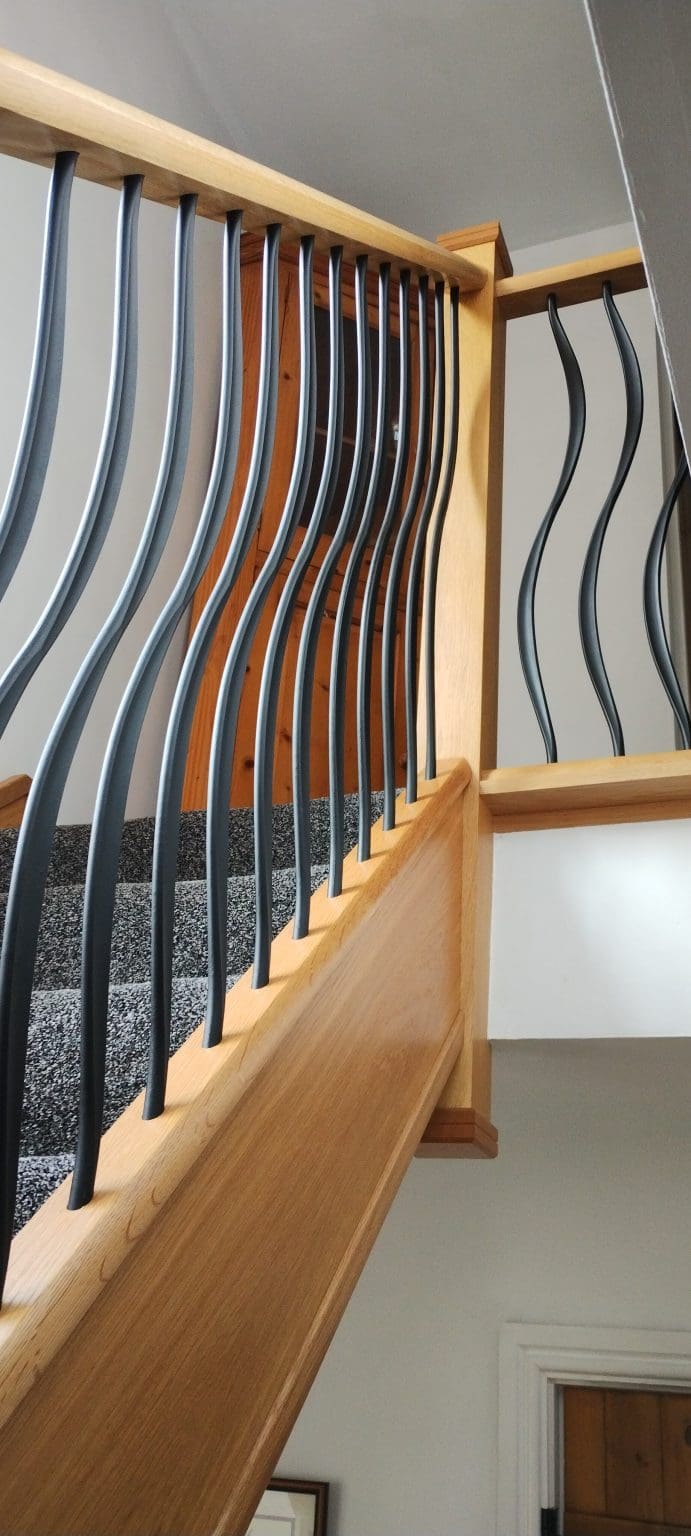 Oak & wrought iron staircase renovation in Rotherham, South Yorkshire