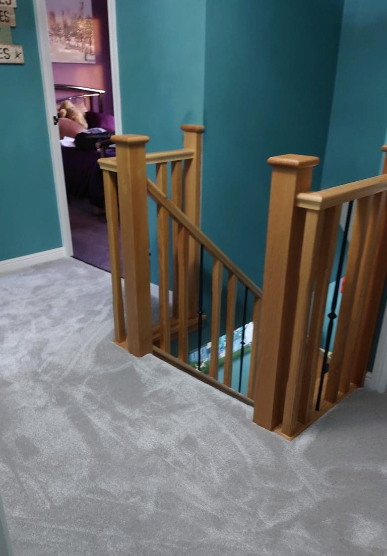 an oak and wrought iron staircase renovation in Mansfield, Nottinghamshire