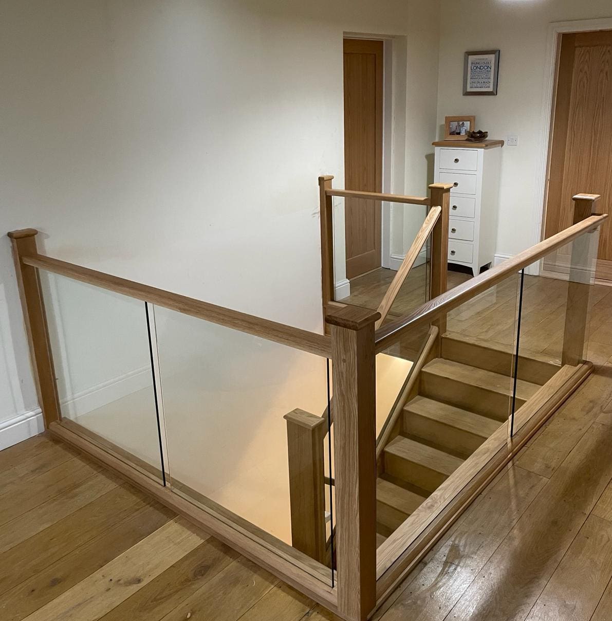 A landing area in Kirkby Lonsdale becomes a bright and spacious area to be enjoyed as part of this staircase refurbishment.