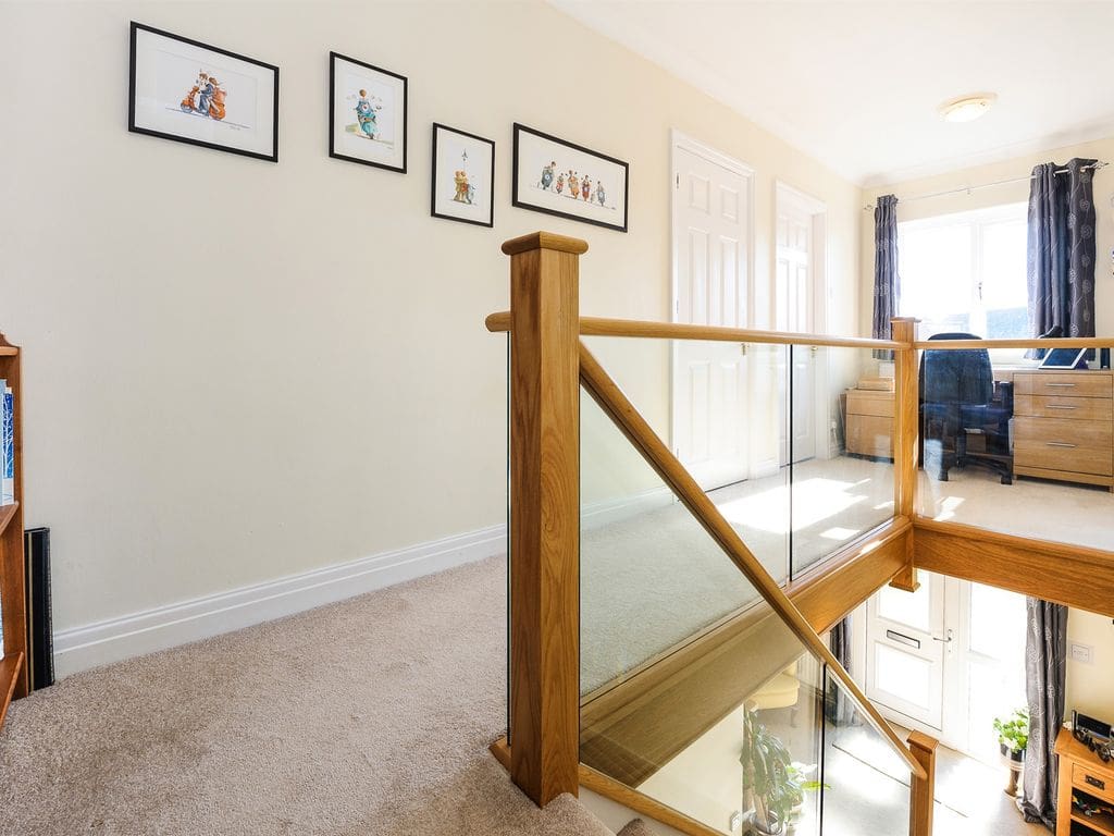 This Ross on Wye entrance hall is filled with light thanks to this oak & glass Herefordshire staircase renovation.