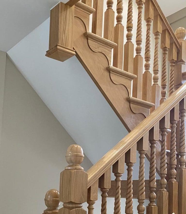 This period staircase in Holmes Chapel worthy of any stately home is light & bright with classic appeal.