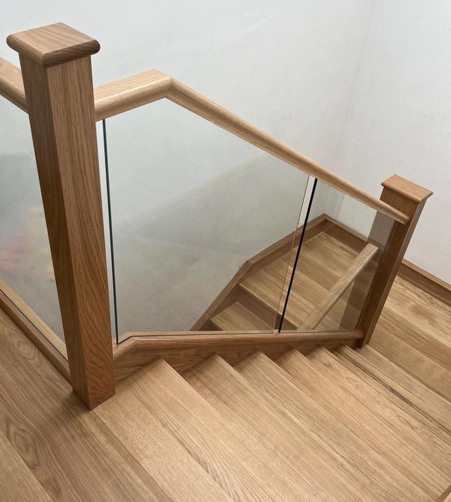 A striking open tread oak staircase in Cheadle Hulme which looks magnificent from every vantage point.